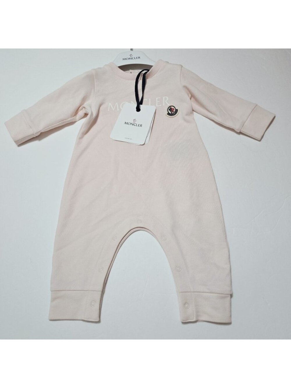 NEW Moncler - 3/6,‎ 9/12, 12/18 Mths Unisex Pink Logo Baby One Piece Romper